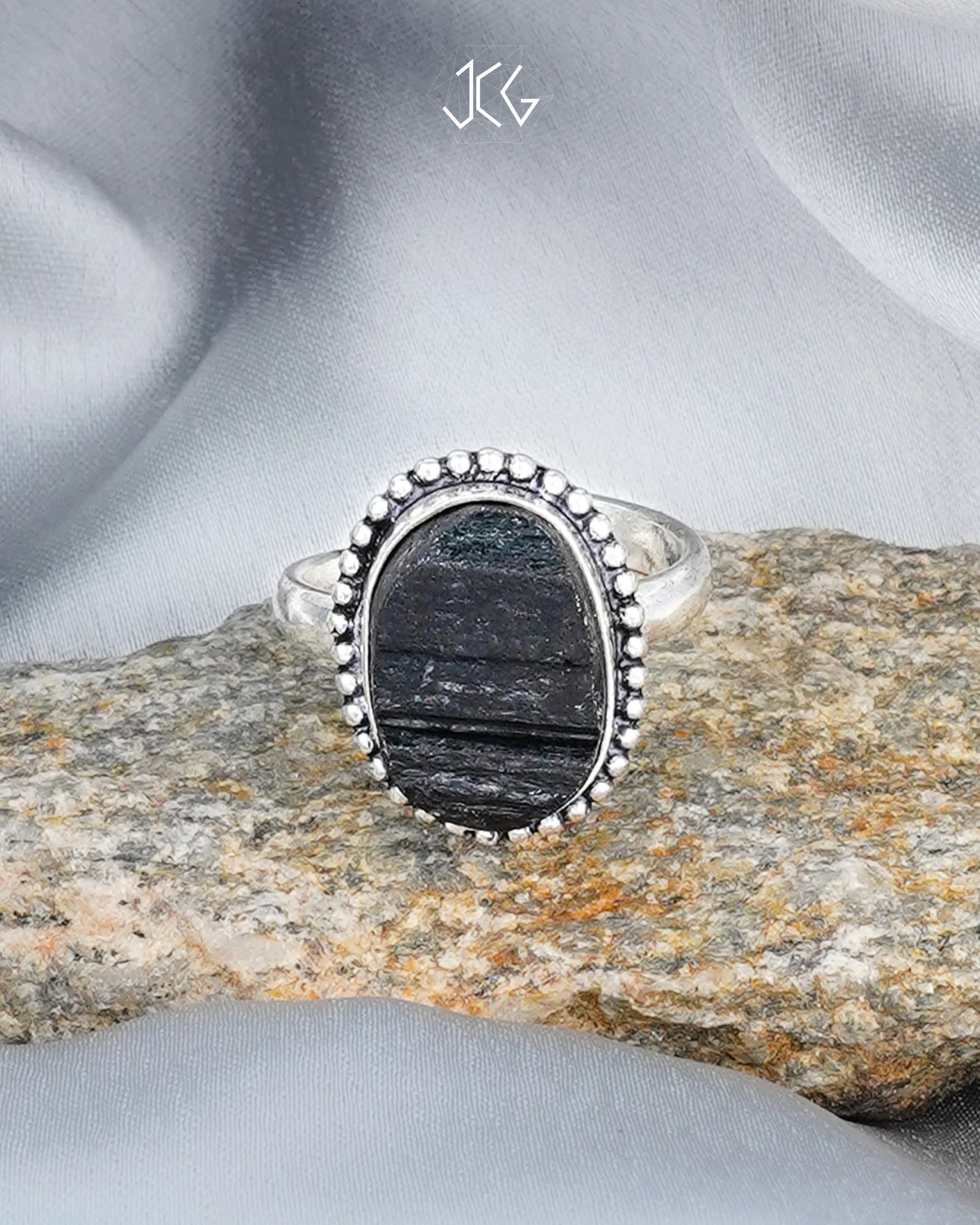 Black Tourmaline Ring - Jaipur Crystal Gems